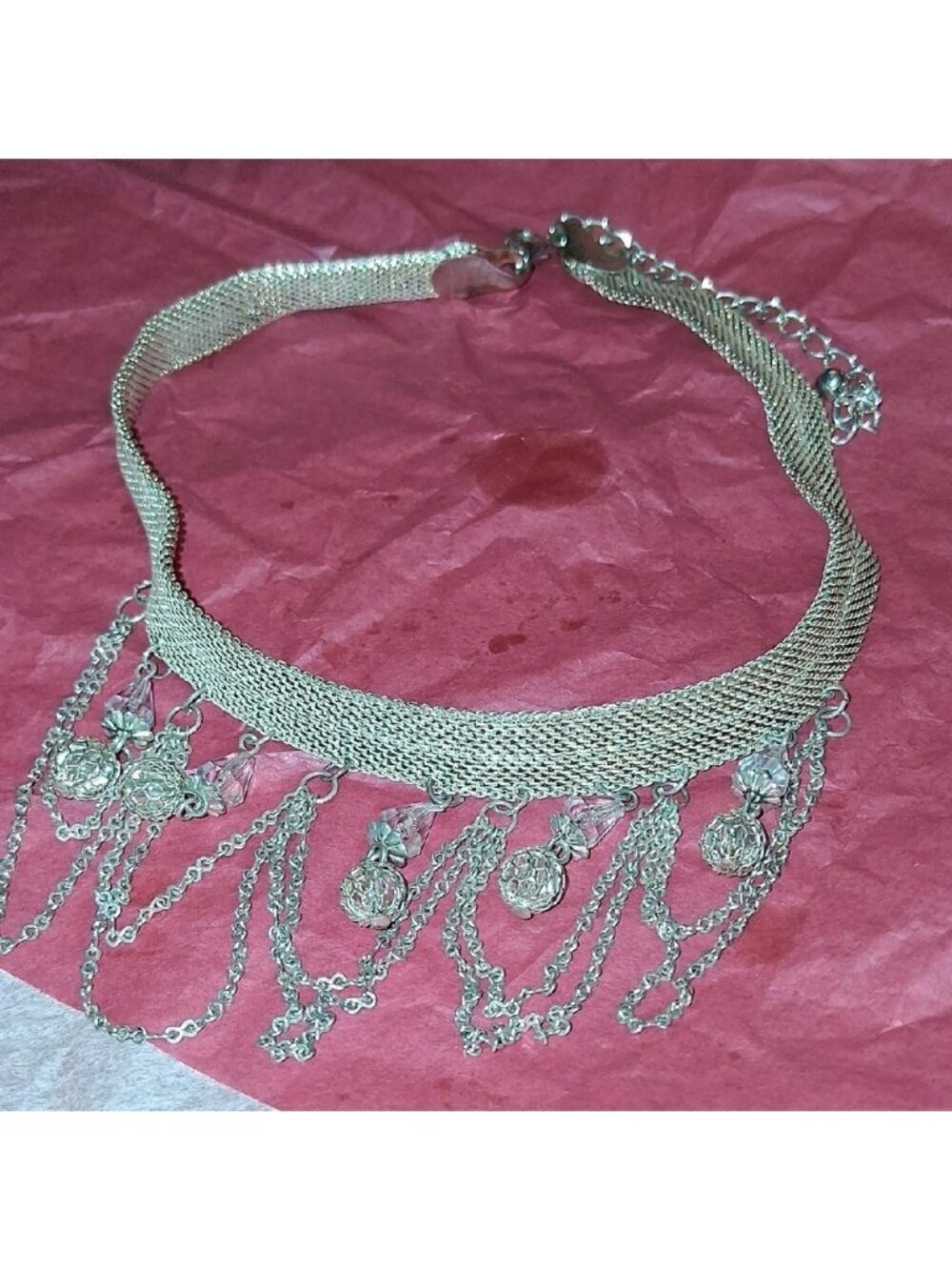 Elegant Silver Choker Necklace